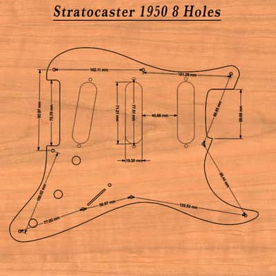 Wood Pickguard for Stratocaster HSS and SSS Laser engraved Real Cherrywood with Unique Artwork "Stumble" image 14