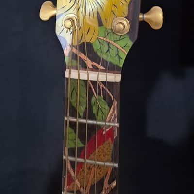 Blueberry NEW IN STOCK Handmade Acoustic Guitar Parlor Birds Motif image 8