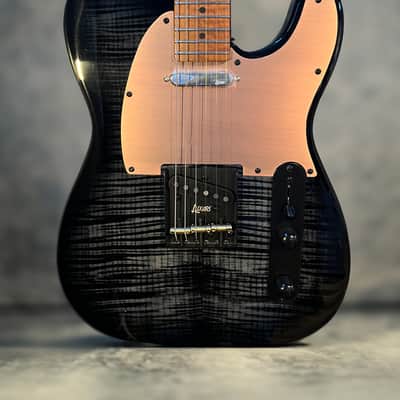 Luxars SG27 New - Flamed Maple Top Black Tele image 3