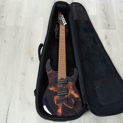 Legator X Series Ninja X7F Multi-Scale 7-String Guitar, Roasted Flame Maple Fretboard, Magma image 13