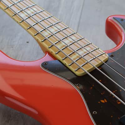 1999 Fender Japan JB75 '75 Reissue Jazz Bass (Fiesta Red) image 7