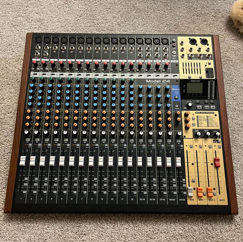 TASCAM Model 24 Multitrack Recorder / Mixer / USB Interface 2018 - Present - Black with Wood Cheeks image 1