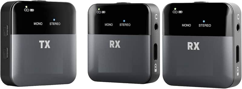 Portable Wireless in Ear Monitor System w/ 2 Receivers, Mono/Stereo Switch, Wireless Audio Transmitter and Receiver, 24bit/48kHz Audio, OTG Input, IEM for Live, Studios, Bands image 1