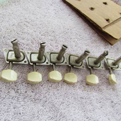 1967 Fender Mustang Tuners Complete Set Of 6 W/Bushings Vintage Fender Mustang Music Master Duo Sonic Tuners Genuine Vintage Parts image 2