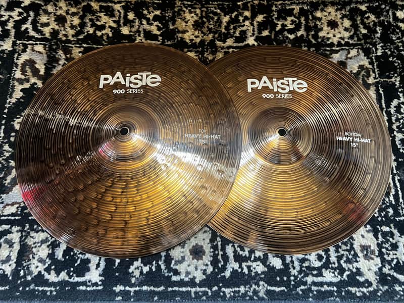 Paiste 15" 900 Series Heavy Hi-Hat Cymbals (Pair) - Traditional image 1
