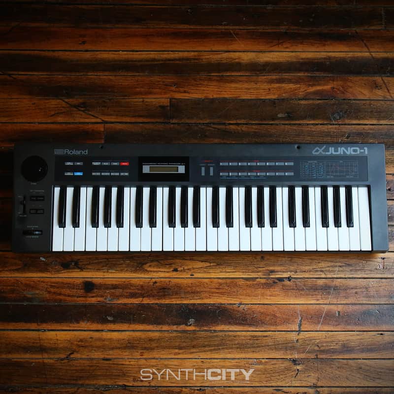 Roland Alpha Juno-1 49-Key Programmable Polyphonic Synthesizer 1985 - 1988 - Black image 1