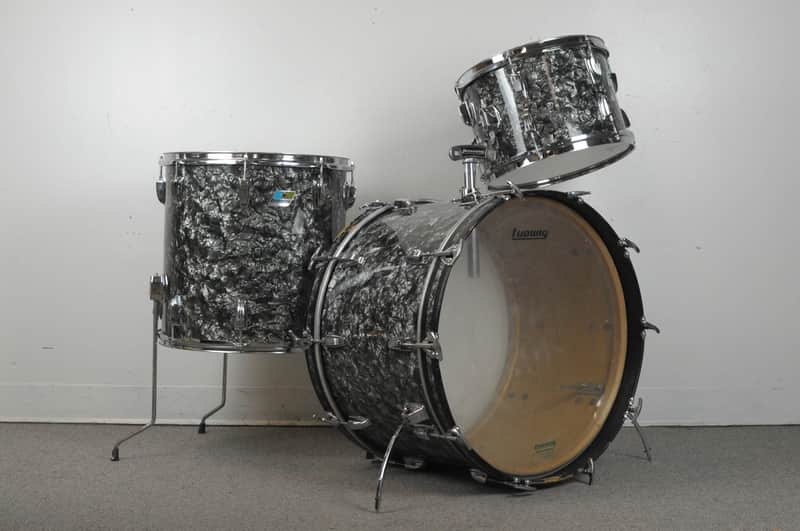 1971 Ludwig "Super Classic" Black Diamond Pearl Drum Set image 1