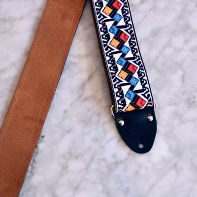 Tom´s Vintage Strap White 'Diamonds' Guitar/Bass Hippie Strap 2026 image 2