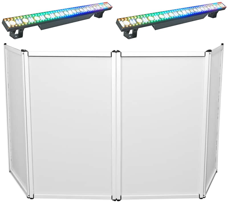(2) Rockville Pixel Hybrid Bar Battery Power Wireless DMX Light Strips+DJ Facade image 1