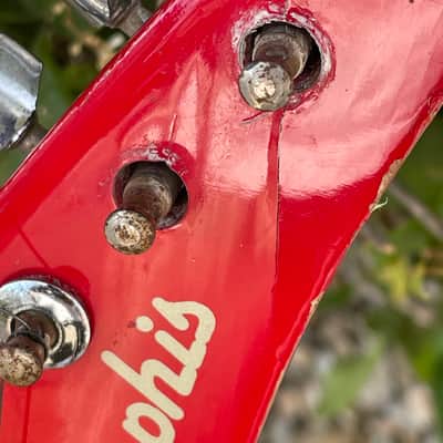 Vintage Memphis A2RT Guitar 80s - Red image 3