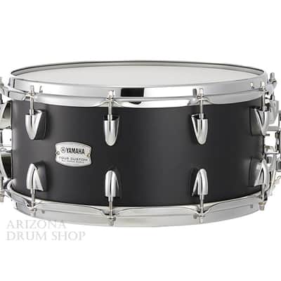 Yamaha Tour Custom Maple 14 x 6.5 Snare Drum TMS1465LCS  Black Licorice Satin - In Stock image 1