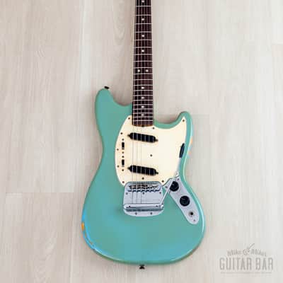 1968 Fender Mustang Vintage Offset Guitar Daphne Blue w/ Case image 2