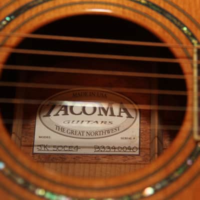 Tacoma Jumbo JK-50CE4 with Original Hard Case refinished KOA Back and Sides. image 12