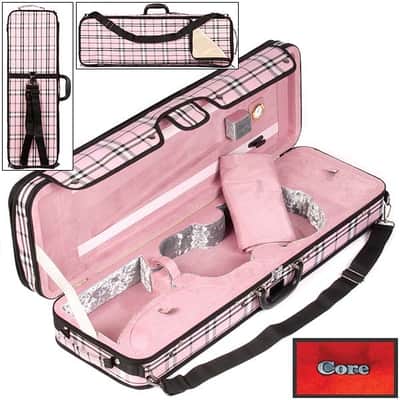 Howard Core Pink Plaid Oblong 4/4 Violin Suspension Case image 4