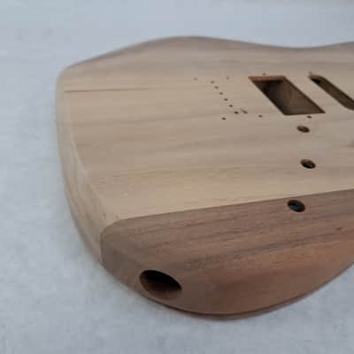 Unfinished Walnut HSS Hardtail guitar body - fits Fender Strat Stratocaster necks J2159 image 3