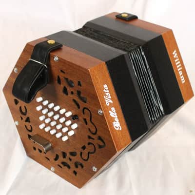 NEW Mahogany Veneer Bella Vista William 48 English Concertina Treble M 48 image 1