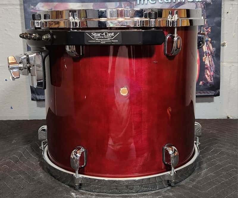 Tama Starclassic Performer 13x12 Rack Tom, Transparent Red. Vintage .1994 image 1