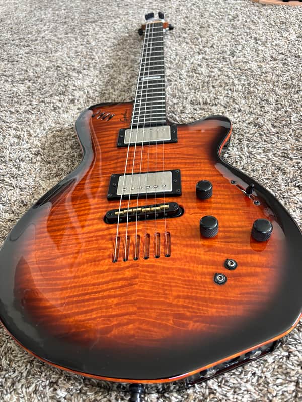 Godin LGX-SA with AAA Flame Maple Top 2011 - Cognac Burst image 1