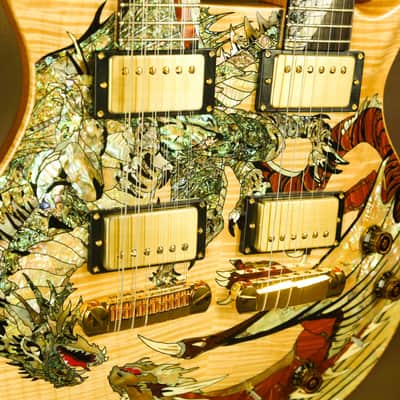2005 PRS Dragon Double Neck Rare Natural Electric Guitar Paul Reed Smith image 9