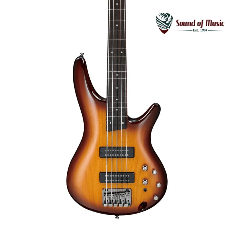 Ibanez Standard SR375E Fretless 5-String Bass Guitar - Brown Burst image 1