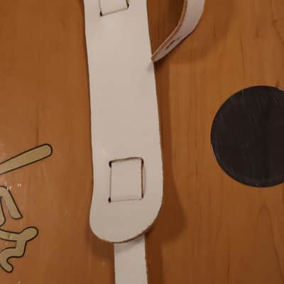 Gretsch Vintage Tooled Leather Guitar Strap, White (USED) image 5