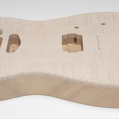 Shepard Custom Guitars Custom Telecaster Body Semi-hollow Backroute F Hole Optional Curly Maple Top On 1pc Mahogany 2026 - Unfinished image 7