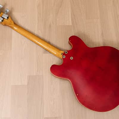 1960s Mosrite Celebrity Vintage 25" Short Scale Hollowbody Bass Cherry, USA-Made image 13