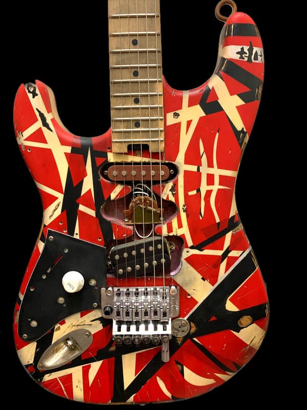 EVH frankenstrat Lefty franky type 2018-2023 - Black & Red, White image 1
