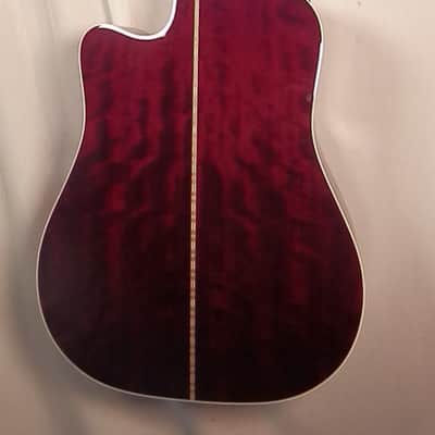 Takamine JJ325SRC John Jorgenson 6-string Dreadnought Cutaway Acoustic Electric Gloss Red Stain with case NEW image 10