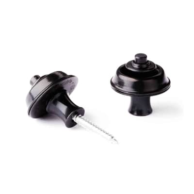 Dunlop SLS1103BK Straplok Original Strap Retainer System, Black Oxide image 1