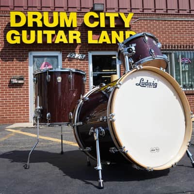 Ludwig USA Classic Maple 3pc Shell Pack - Burgundy Sparkle Wrap | 12", 16", 22" LUDWIG -USA Showroom Shell Pack! image 13