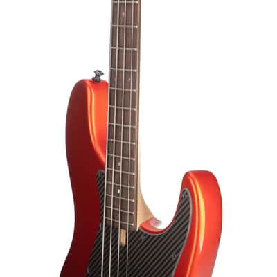 Brubaker JXB-4 Standard Bass Guitar, Tangerine Metallic - Mint Open Box image 8