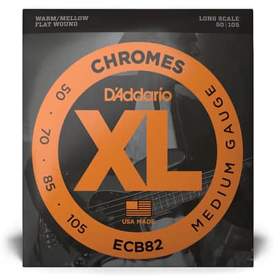 D'Addario ECB82 Chromes Bass Guitar Strings, Medium, 50-105, Long Scale image 1