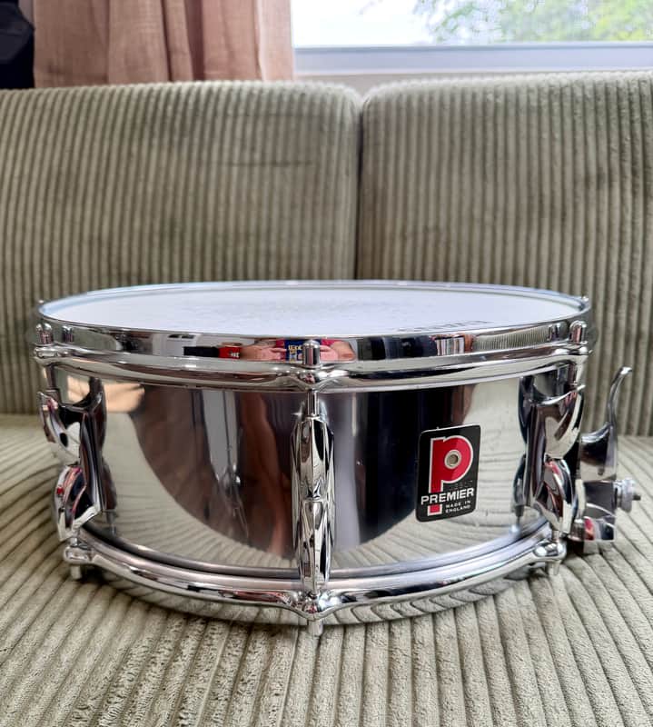 Vintage Premier 2000 Flo-Beam 5x14 Snare Drum — Chrome Over Aluminium (COA), Made in England (Video Demo) image 1