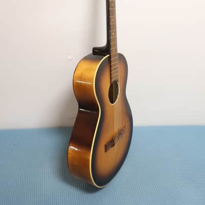 Vintage 1960s  Framus Parlor Model 5/10 "Serenade" Small Body Acoustic Guitar West Germany Clean Original Fuax Gator Case Hang Tags & Original Pick WOW image 6