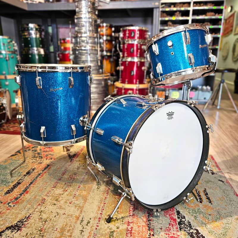 Rogers 20-16-13" Holiday Drum Kit in Blue Sparkle image 1