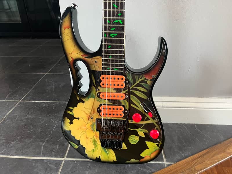 Original 1991 Ibanez JEM77-FP Steve Vai Signature Black Floral Pattern image 1