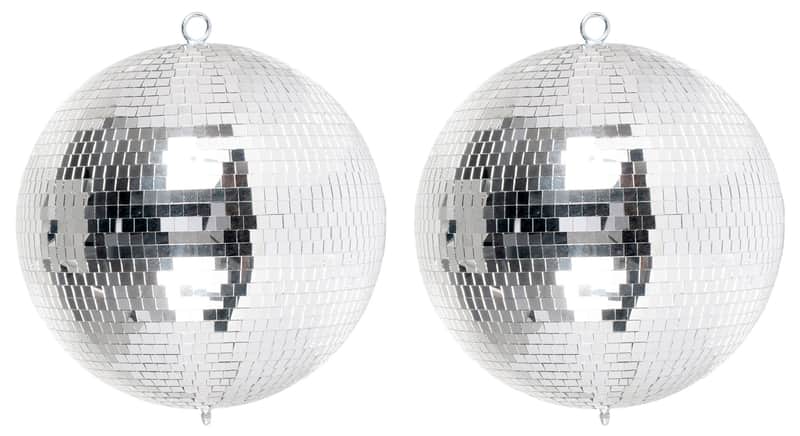 (2) Eliminator EM12 12" Disco Mirror Balls w/ Motor Rings For Dance Floor/Disco image 1