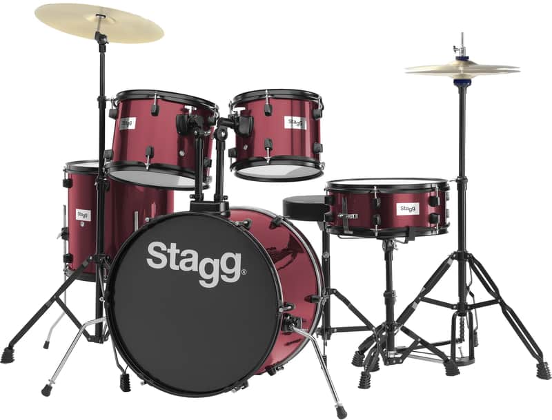 Immagine Stagg TIM120B WR 5-piece, 6-ply basswood, 20" standard drum set with hardware & - 1