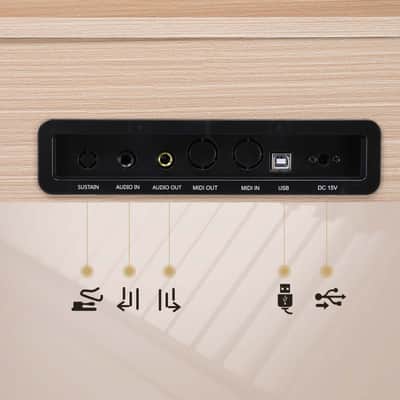Ukscs 88 Key Standard Full Weighted Keyboards Digital Piano with Metal Stand, Power Adapter, Triple Pedals, Headphoneï¼Œfor All Experience Levels Natural Technology Wood image 6