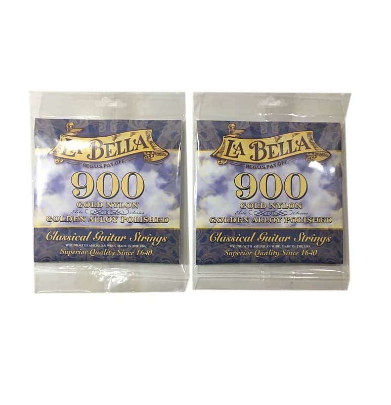 La Bella Guitar Strings Classical 900 Gold Nylon - 2-Pack Polished Golden Alloy Elite image 1