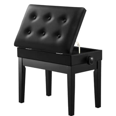 Adjustable Piano Keyboard Bench – Padded Seat with Storage Compartment & Height Control image 7