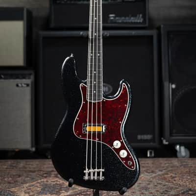 Fender Limited Edition Gold Foil Series Jazz Bass - Black Sparkle with Gig Bag image 3