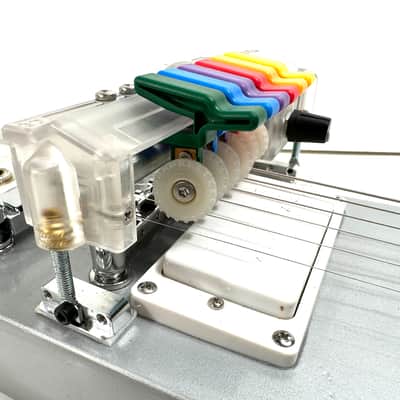 Custom Gizmotron equipped guitar infinite sustain experimental musical instrument The Gizmo Tronic 2023 - Silver relic image 5