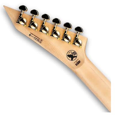 ESP LTD Alexi Laiho Arrowhead 20th Anniversary Guitar - Black w/Yellow Pinstripe image 5