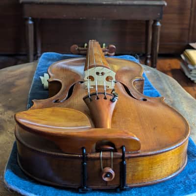 Revived Old 4/4 Bench-Made Violin Labeled Pietro Perni 1892, Vintage Roman Labeled Fiddle Outfit w/ Holstein Pernambuco Bow and Antique Case image 9