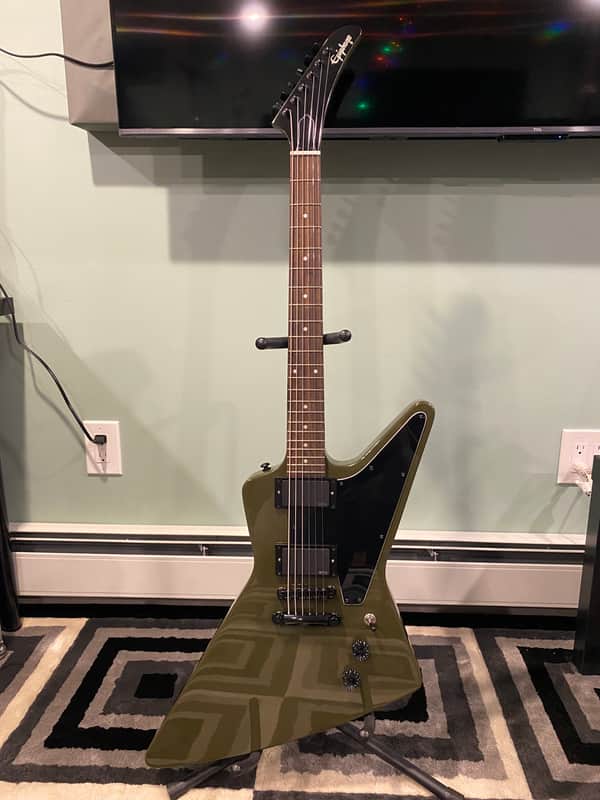 Epiphone Limited Run Explorer Olive Drab Green | Reverb