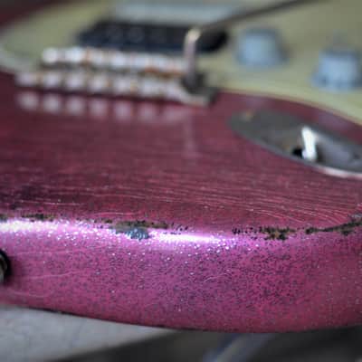 American Fender Stratocaster Relic Custom Nitro Pink Sparkle HSS CS Texas Specials image 4