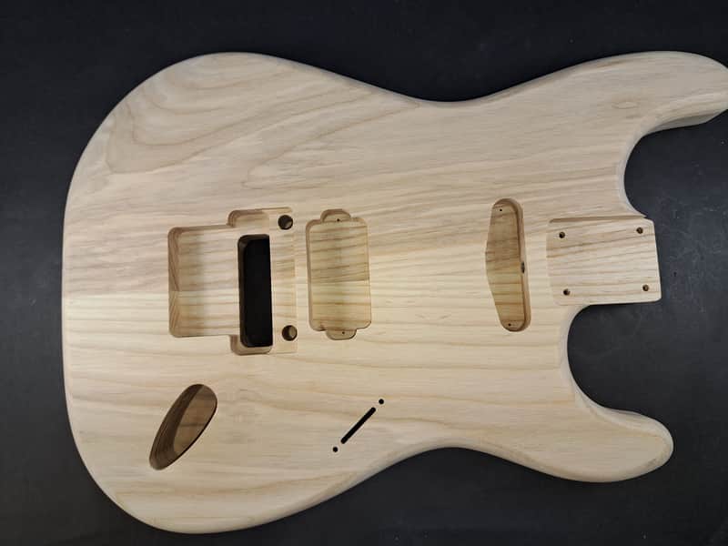 Unfinished Ash HxS guitar body - for Fender Strat Stratocaster neck Floyd Rose J2516 image 1
