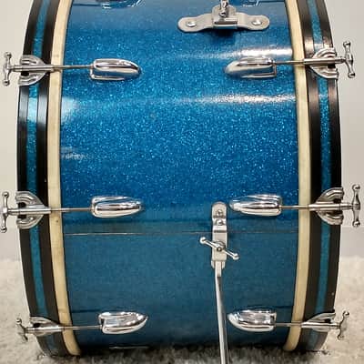 Slingerland 22/13/16/5.5x14" Radio King Drum Set - 1950's Blue Sparkle image 8